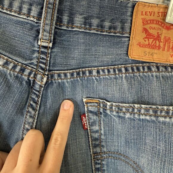 Levis 514 Jeans Men's 32x30 Medium Wash Blue Denim Button Zip 100% Cotton - Picture 11 of 11